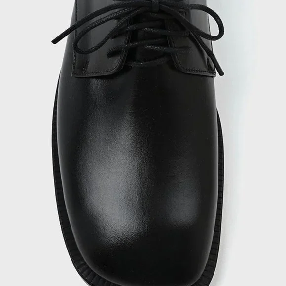 Low Classic Black Leather Oxford Shoes size 39 - Picture 6 of 8